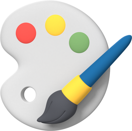 3D Brush & Palette Icon